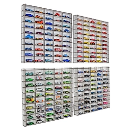 Standard 200 Araç Oyuncak Araba Rafı, 1:64 Ölçek Uyumlu Metal Oyuncak Araç Garaj Duvar Vitrini