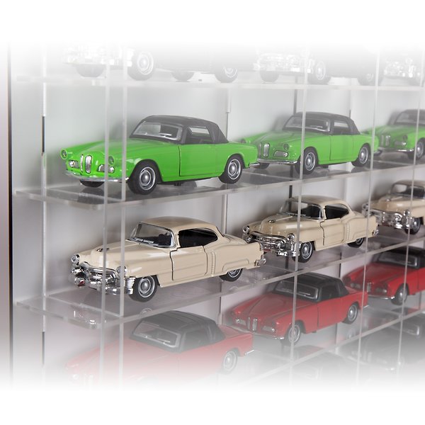 GOODSIGN Pleksi Kapak ve Pleksi Çıtalı - 1/32 Hotwheels Matchbox Oyuncak Hobi Koleksiyon 24 Araçlık Model Araç Rafı