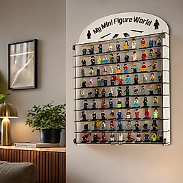 Pleksi Kapaklı 120 Minifigür Lego Uyumlu Vitrin,Akrilik kapak Minyatürler Figür oyuncak duvar rafı