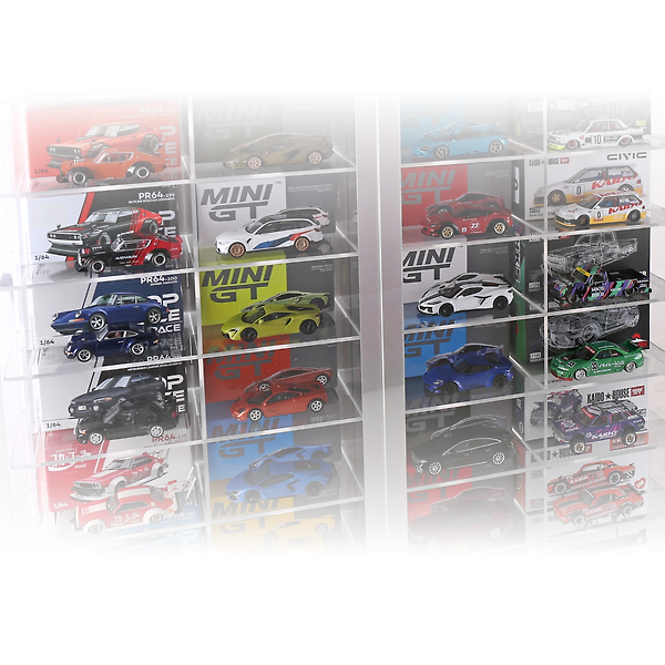 1:64 Ölçekli Kutulu Kaido House, Pop Race ve Mini GT Modelleri İçin Merkez Aynalı Lüks Akrilik Vitrin – Duvara Monte Edilebilir 32 Araçlık Vitrin