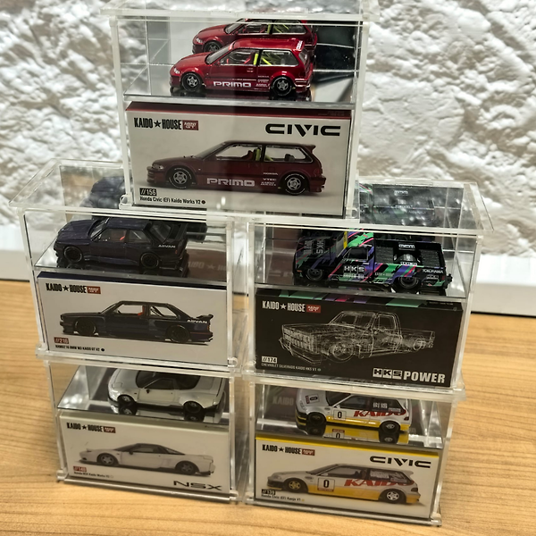 5li Set Kaido House, Mini GT  1:64 Ölçekli DieCast Model Arabalar Akrilik Koruyucu Vitrin
