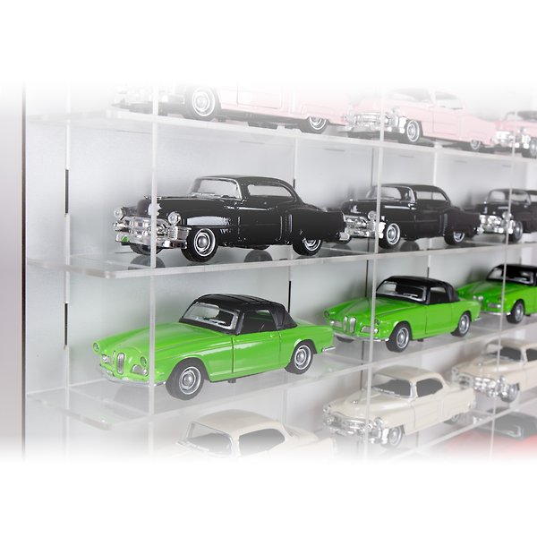 1/32 Hotwheels Matchbox Oyuncak Hobi  24 Araçlık 1:32 Model Araç Rafı,Kapaksız Standard Model Beyaz
