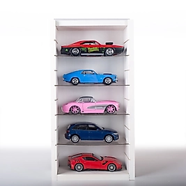1/24 Model Doğal Ahşap Araba Deposu , Diecast Araba 1:24 Pleksi kapaklı ekran, 1 24 Ölçekli Diecast Vitrin