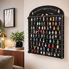 Pleksi Kapaklı 120 Minifigür Lego Uyumlu Vitrin,Akrilik kapak Minyatürler Figür oyuncak duvar rafı