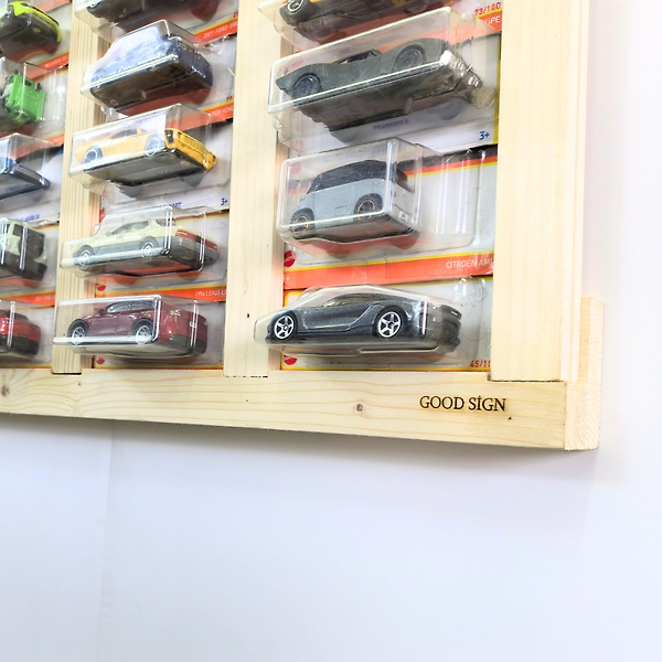 Regular Kart Rafı, Doğal Ahşap Regular Kart Sergileme Vitrini, Kutusunda Card Oyuncak Araba rafı-Natural