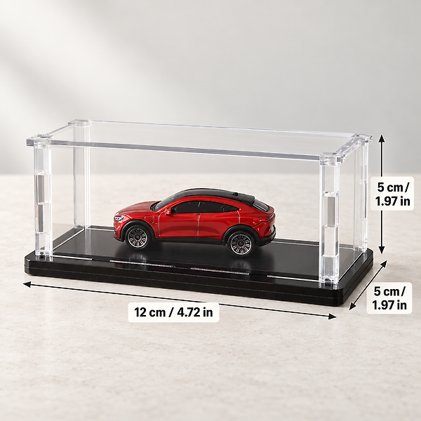 1:64 Diecast Akrilik Sergileme Kutusu 5’li Paket, Şeffaf Pleksi Vitrin 12x5x5 cm İç Boyut