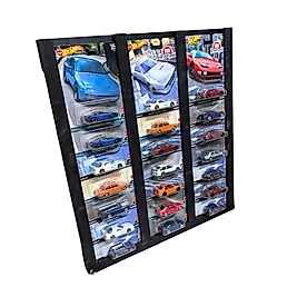 Premium Hot Wheels , Matchbox Uyumlu Kart Koleksiyoner Doğal Ahşap Sergileme Vitrini
