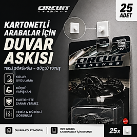 Kartonetli Model Arabalar İçin Duvar Askısı (25'li Paket) – Beyaz