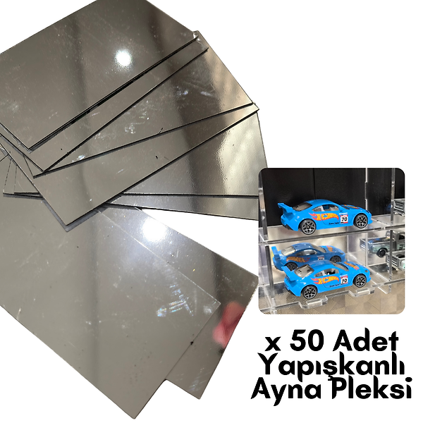 Dekoratif Pleksi Kendinden Yapışkanlı  Gümüş Akrilik Ayna X 50