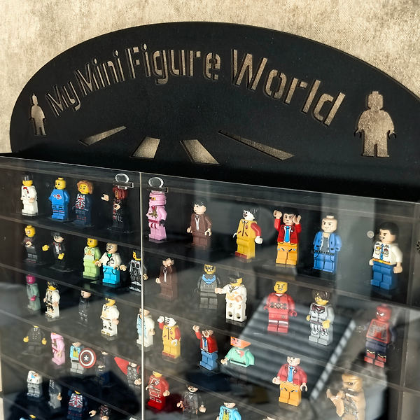 Pleksi Kapaklı 120 Minifigür Lego Uyumlu Vitrin,Akrilik kapak Minyatürler Figür oyuncak duvar rafı