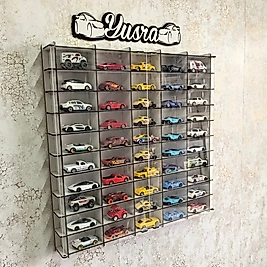 1/64 Hotwheels Matchbox Oyuncak Hobi Koleksiyon Model Araç Duvara Monte Pleksi Kapaklı Araba Rafı