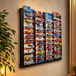 Regular Kart Rafı, Doğal Ahşap Regular Kart Sergileme Vitrini, Kutusunda Card Oyuncak Araba rafı Siyah