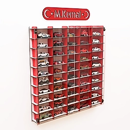 Ay Yıldızım  Pleksi Kapaklı 1/64 Ölçek 50Araçlık Hotwheels Matchbox metal araç Uyumlu Model Oyuncak Araba Rafı