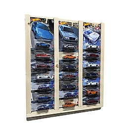 Premium Kart Sergileme Standı , Kartonet Doğal Ahşap Sergileme Vitrini, Oyuncak Araba Rafı