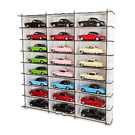 1/32 Hotwheels Matchbox Oyuncak Hobi  24 Araçlık 1:32 Model Araç Rafı,Kapaksız Standard Model Beyaz