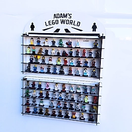 Pleksi Kapaklı 120 Minifigür Lego Uyumlu Vitrin,Akrilik kapak Minyatürler Figür oyuncak duvar rafı
