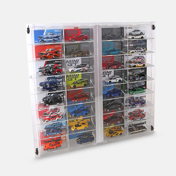 1:64 Ölçekli Kutulu Kaido House, Pop Race ve Mini GT Modelleri İçin Merkez Aynalı Lüks Akrilik Vitrin – Duvara Monte Edilebilir 32 Araçlık Vitrin