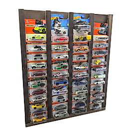 Regular Kart Rafı, Doğal Ahşap Regular Kart Sergileme Vitrini, Kutusunda Card Oyuncak Araba rafı Ceviz