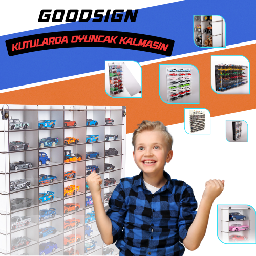 Pleksi Kapaklı MiniGT Kaido 1:64 Model Araba Sergileme Vitrini